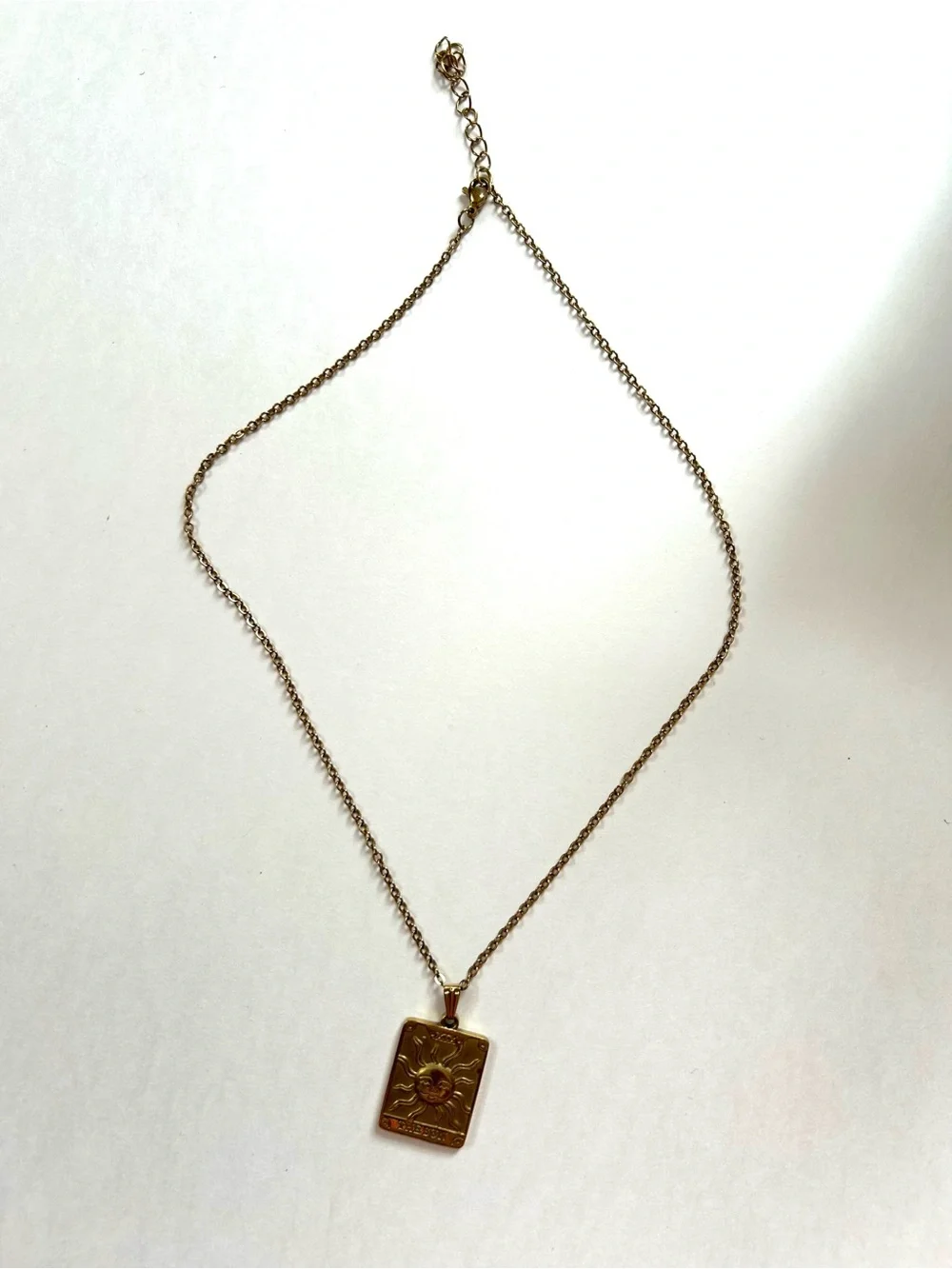 Goddess Provisions Sun Tarot Pendant Necklace - Gold Tone